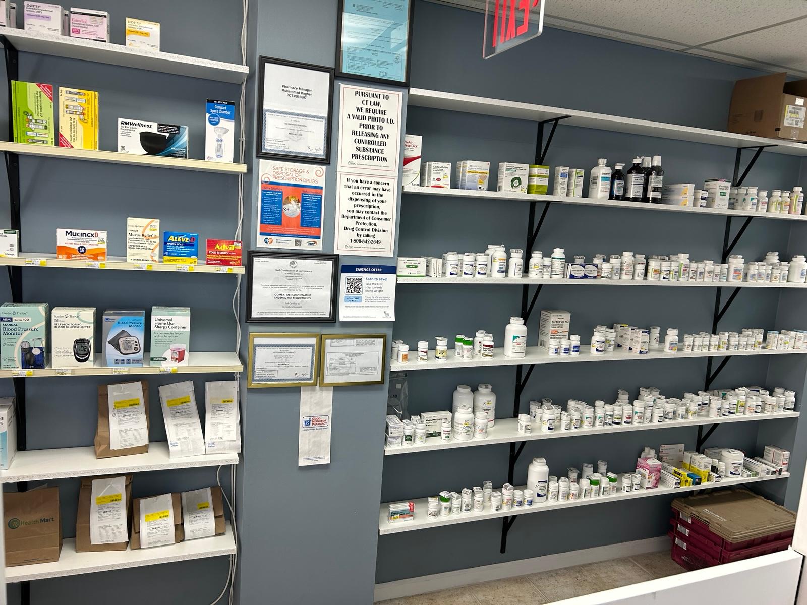 Prescription medication shelves