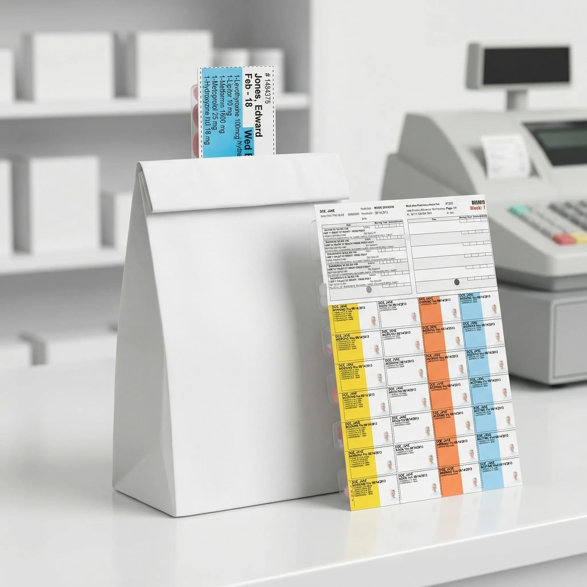 Pharmacist preparing medications